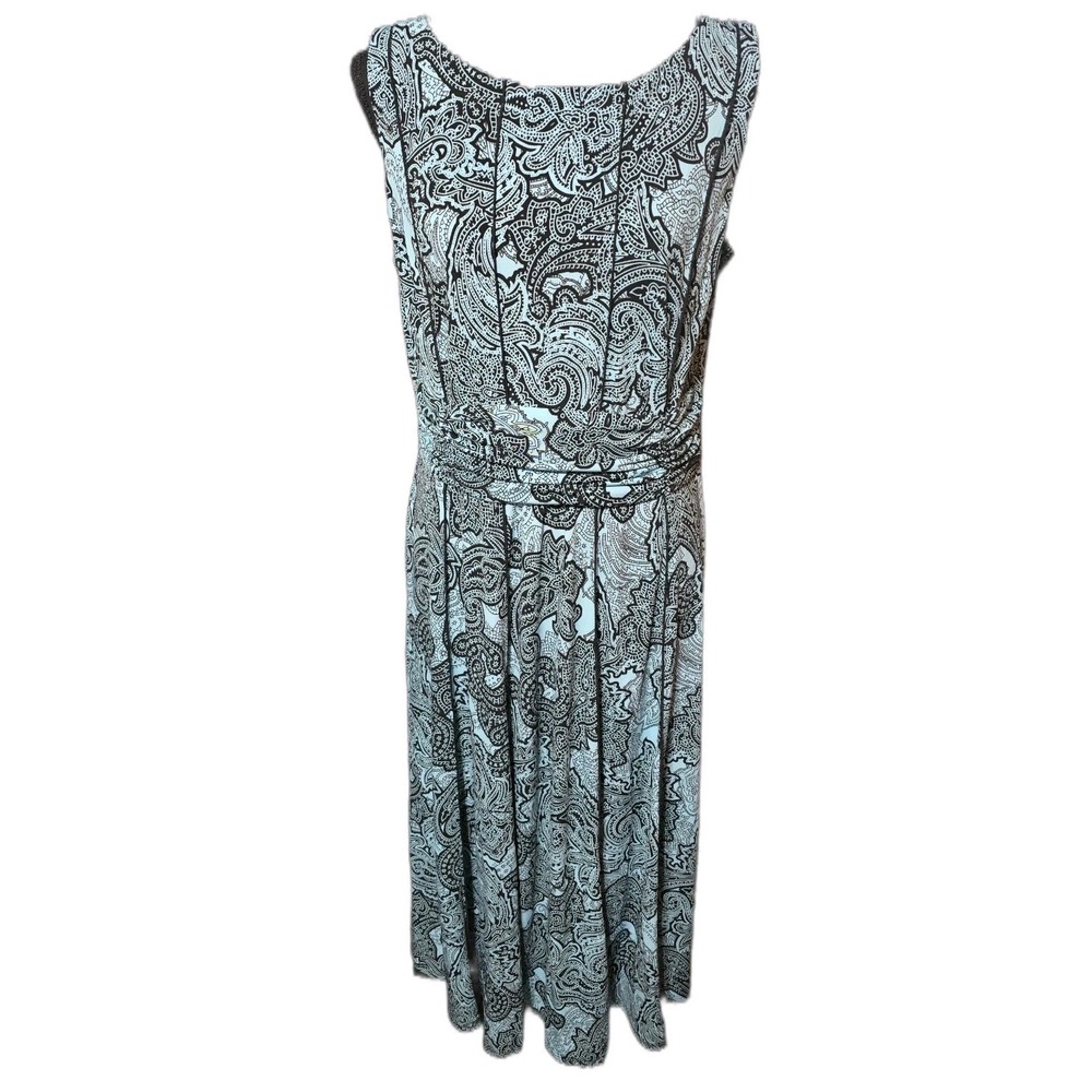 North Style Womens Y2K Size 14 Blue Boho Paisley Stretch Long Sleeveless Dress